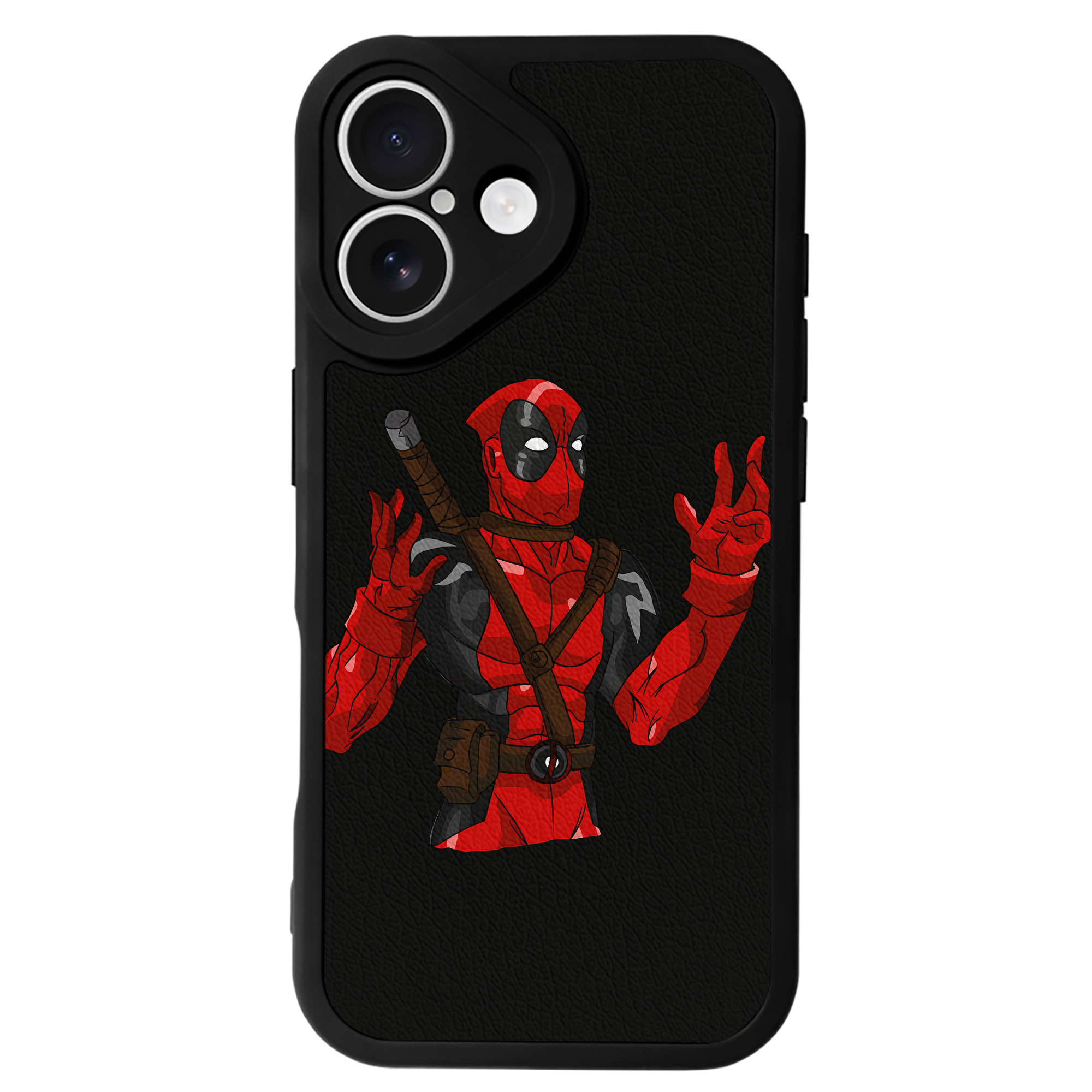 （画像用） Deadpool デッドプール 【iPhone 16シリーズ対応】シリコンスマホケース（レザー調） 材質：シリコン